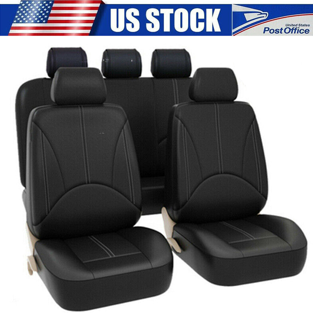 Car 5 Seat Covers Full Set Waterproof Leather Universal for Auto Sedan SUV New