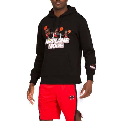 Puma Derrick Jones Graphic Pullover Hoodie Mens Black Casual Outerwear 532609-01