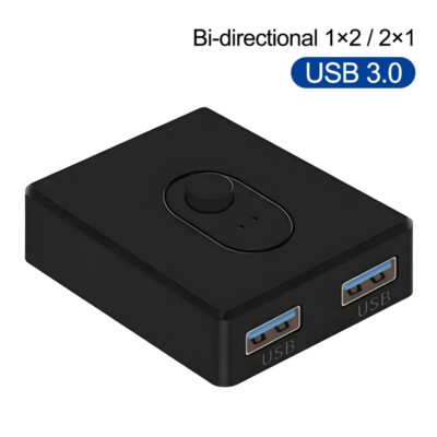 USB 3.0 Switch Selector KVM Switch 5Gbps 2-in-1 Out USB 3.0 Two-Way Sharer NEW