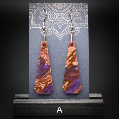 Moroccan Plum Large Polygon Earrings | Handmade Lightweight Color Kick Earrings