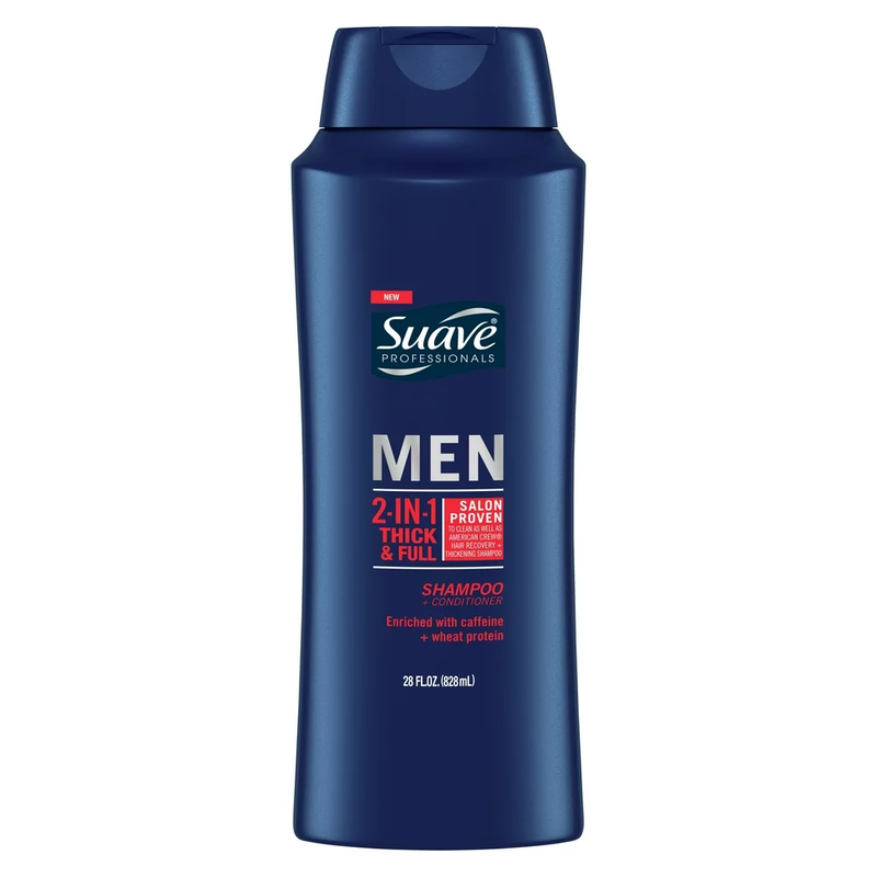 Suave Men 2 in 1 Thick & Full Shampoo plus Conditioner 28 Fl Oz