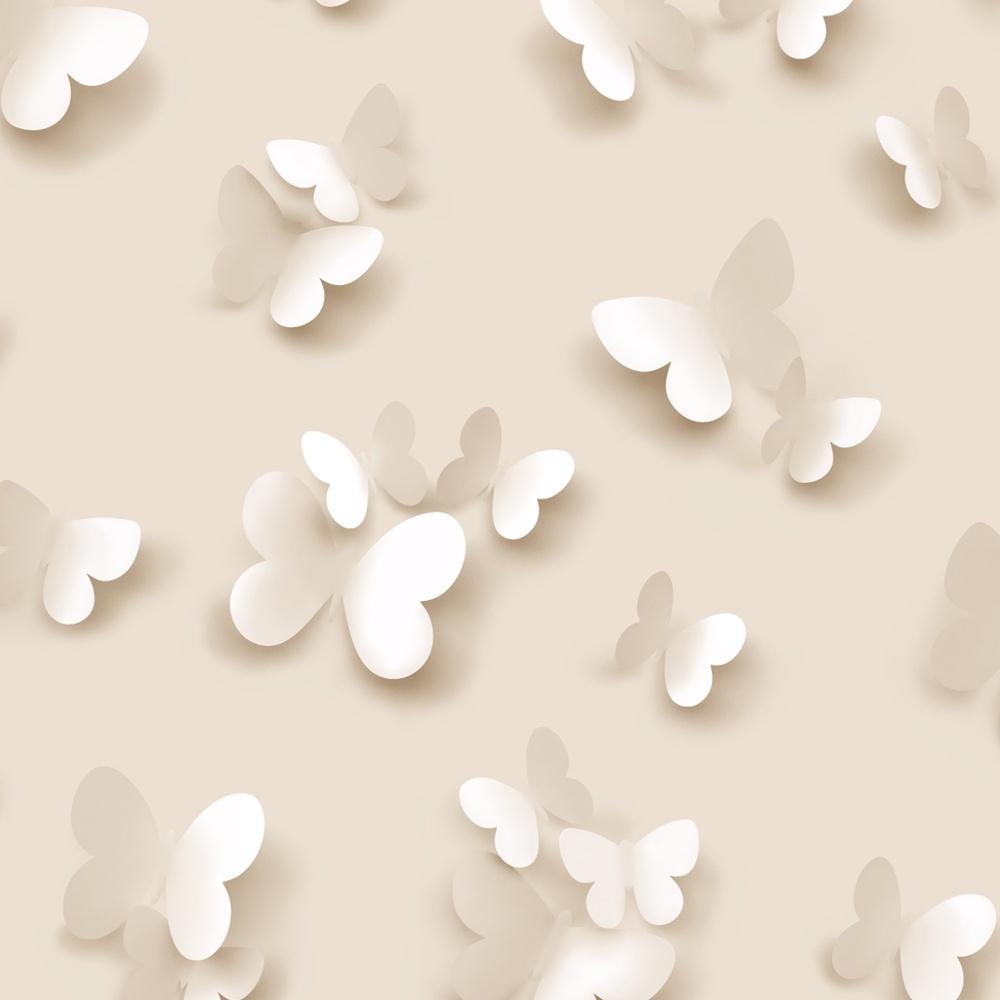 3d Effect Butterflies Butterfly Beige White Muriva Feature Wallpaper J65807 3294270658079 Ebay