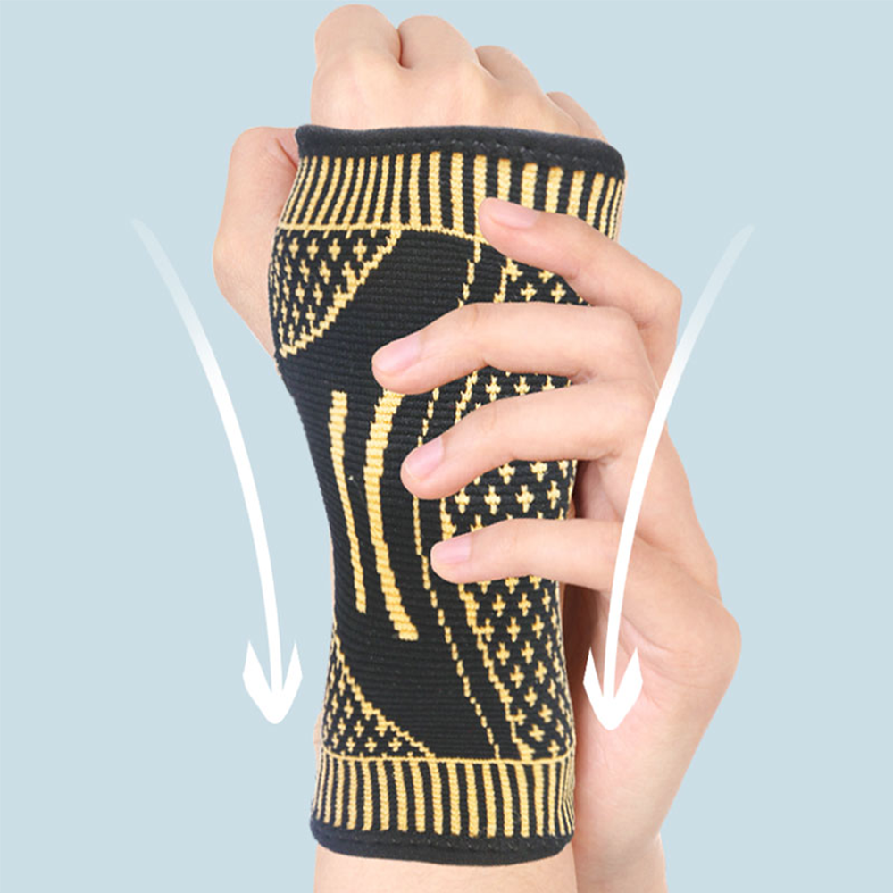 Copper Sports Wrist Hand Support Brace Splint Carpal Tunnel Sprain Arthritis US