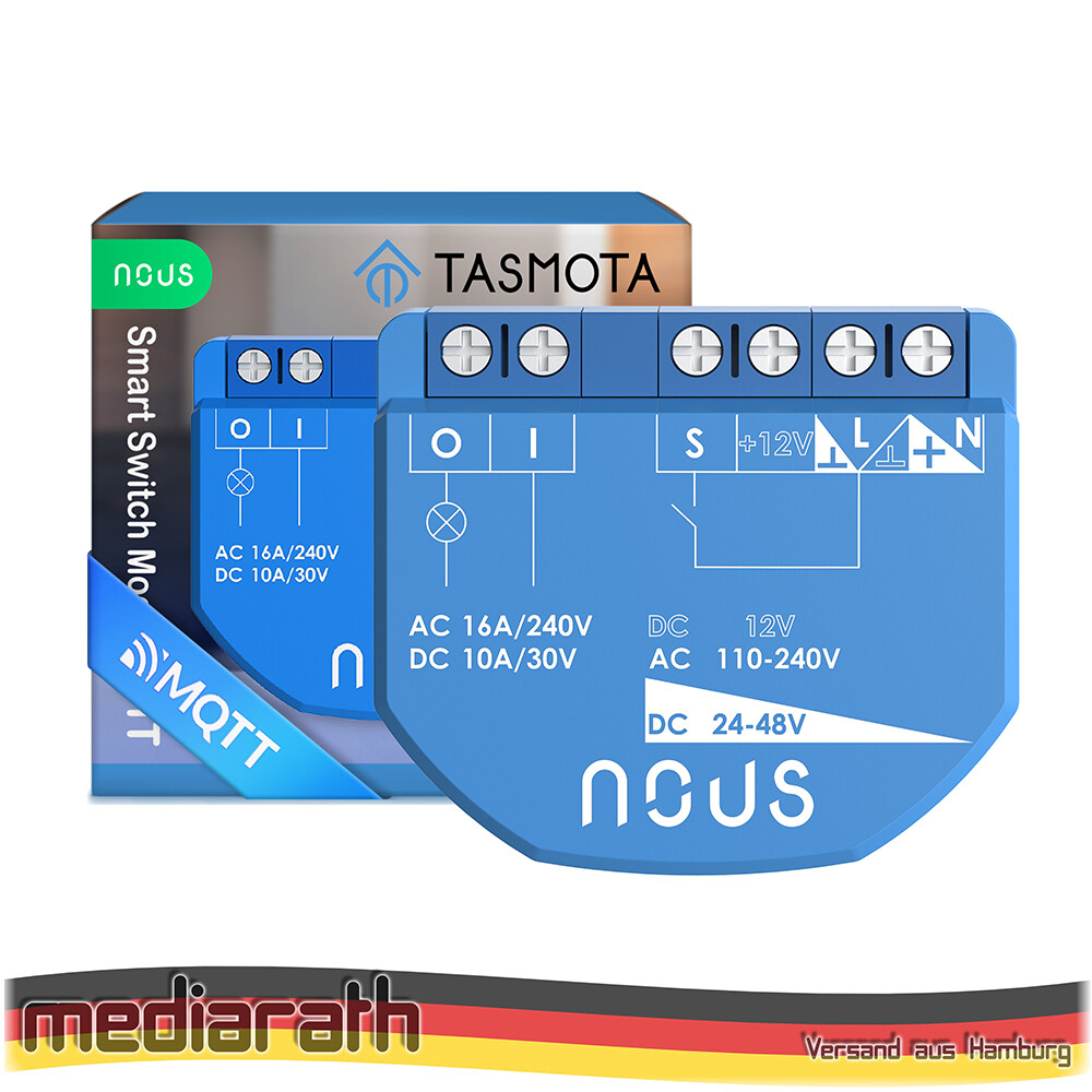 NOUS B1T WiFi Smart Switch 1 Kanal 1 Channel AC - 12V DC no PM ESP32 Tasmota