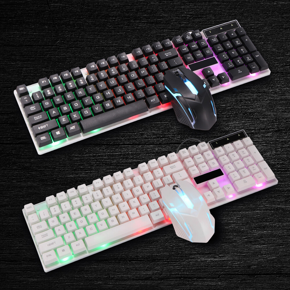 Tastatur Wired Gaming Keyboard Maus Set USB RGB LED für PC Laptop PS4 Slim DHL