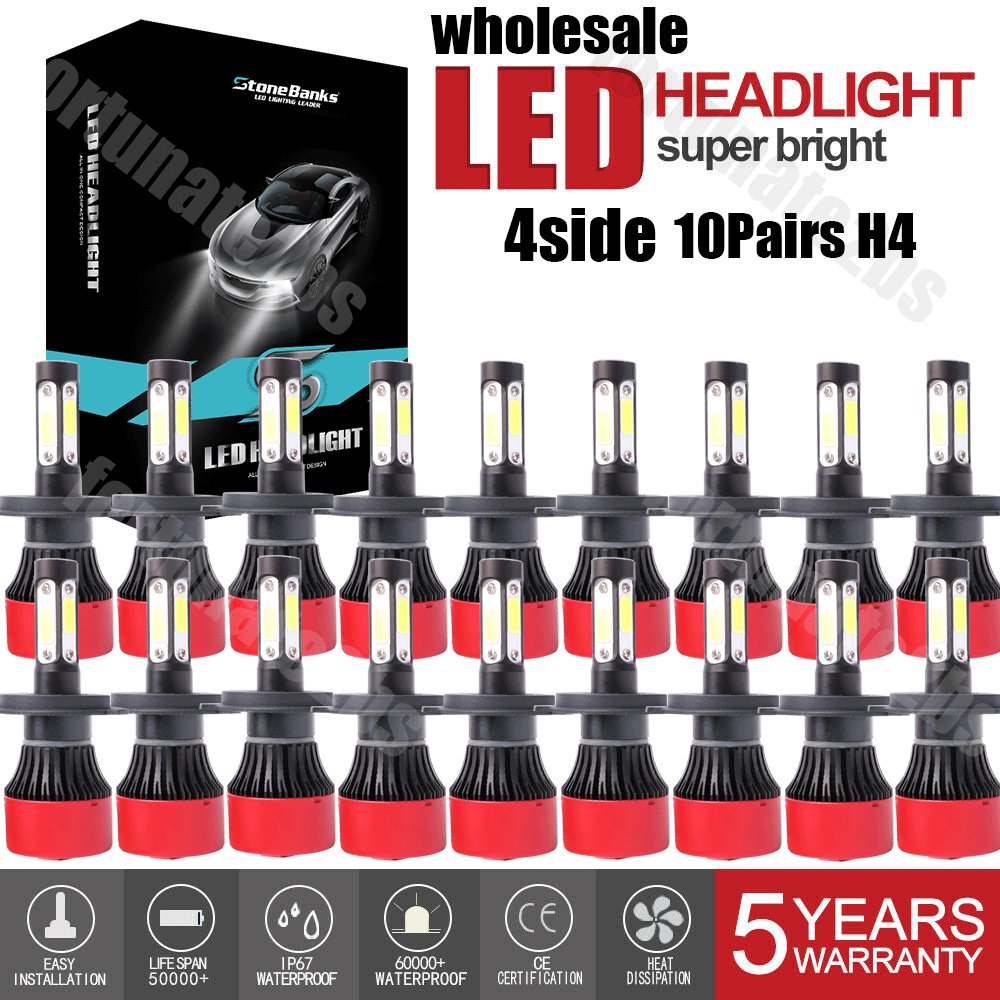 Wholesale 20PCS H11 H8 H9 6000K 4SIDE LED Headlight Bulb Kit Hi Lo
