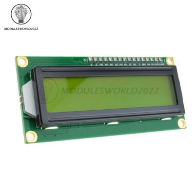 1602 16x2 Character LCD Display Module Yellow Blacklight HD44780 Controller