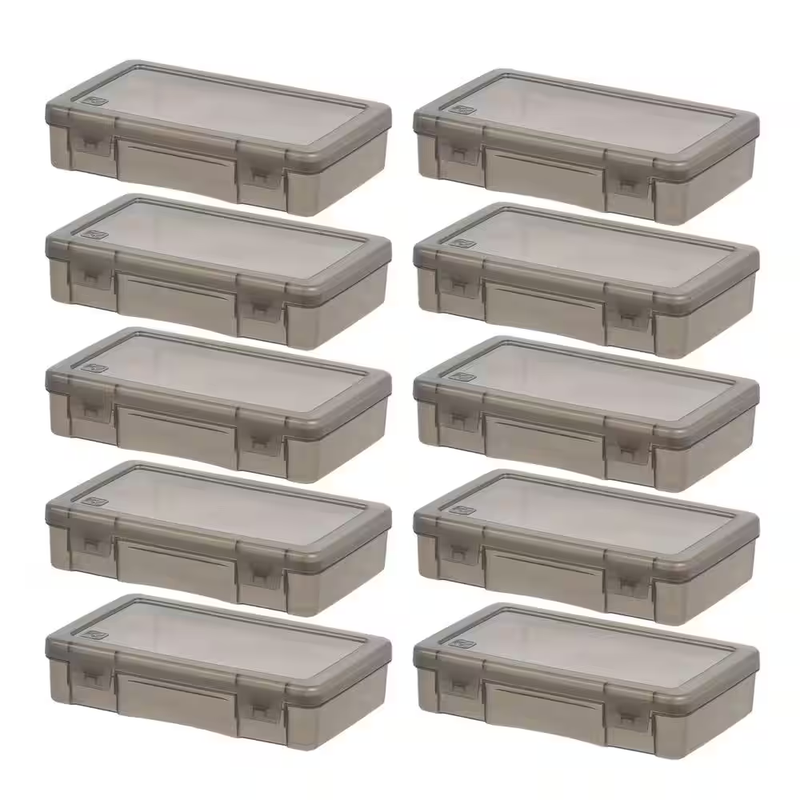IRIS USA Craft Storage Box Organizer Clear Plastic Art Supply Case 10 Pack Latch