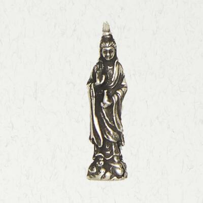 Quan Yin Pewter Buddhist Goddess of Compassion Silver Pendant Jewelry