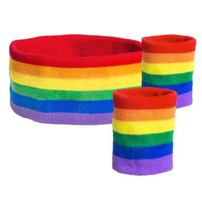Boland Set of 3 Sweatbands - Wrist and Headband - Rainbow