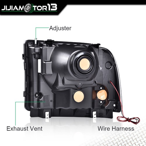 LED DRL Headlights w/ Harness Fit For 05-07 Ford F250 F350 F450 F550 Super Duty