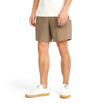 

Puma 533471-63 Mens Mmq Seersucker Shorts Casual Comfort Technology - Коричневый, Puma Mmq Seersucker Shorts