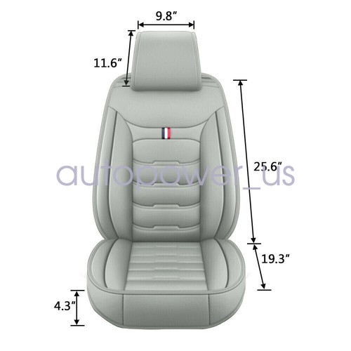 For Hyundai Leather 5 Seats Car Seat Covers Front Rear Full Set Cushion Pad Gray