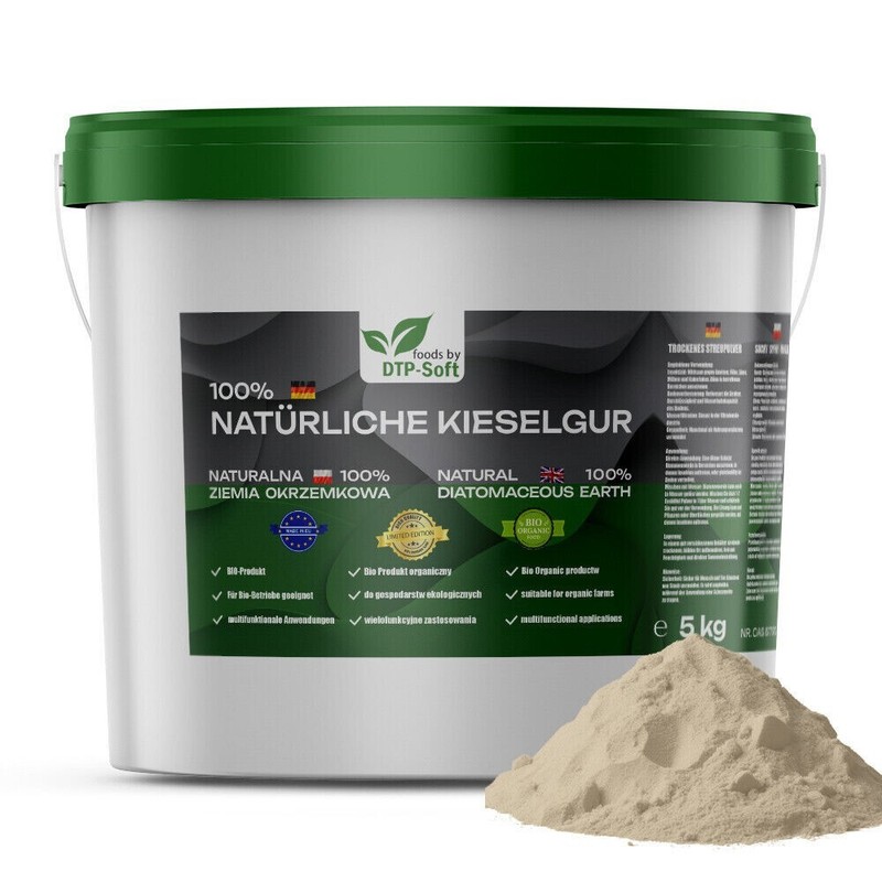 5kg Kieselgur Diatomeenerde Hohe QualitÃ¤T 100 % Rein Eimer Pulver 5 Kg Premium