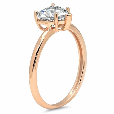 Pre-owned Pucci 2.0 Ct Brilliant Heart Shaped Cut Solitaire Engagement Ring Real 14k Rose Gold In White/colorless