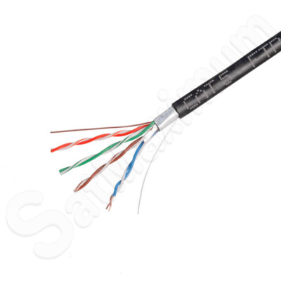 Cat5e 1000FT Shielded FTP Outdoor Ethernet Cable 24AWG Solid Direct Burial Wire
