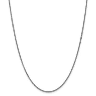Pre-owned Superdealsforeverything Real 14kt White Gold 2mm Semi-solid 3-wire Wheat Chain; 20 Inch; Lobster Clasp