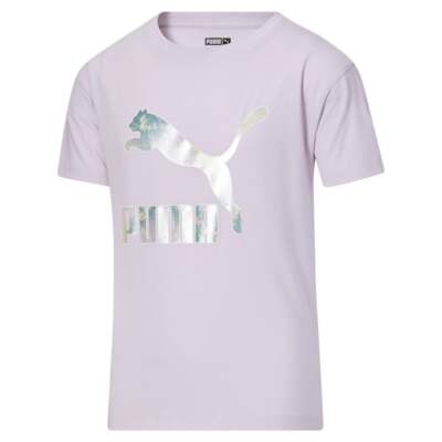 

Футболка Puma Galaxy Graphic с круглым вырезом и короткими рукавами для девочек, размер , повседневные топы 8588, Фиолетовый, Puma Galaxy Graphic Crew Neck Short Sleeve TShirt