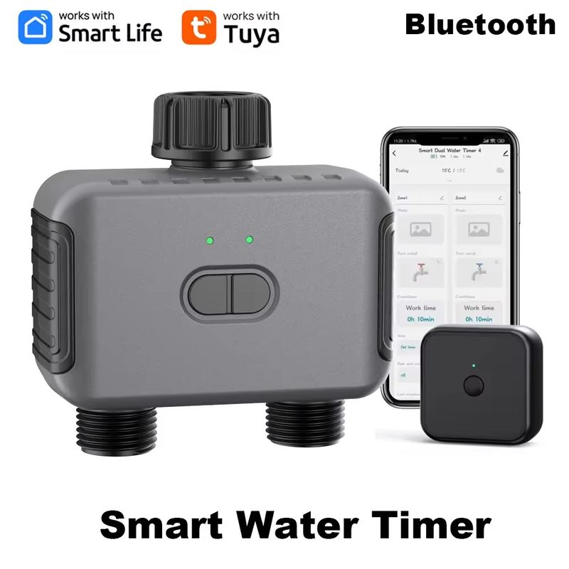 Tuya Smart Garden Watering Timers 2 Outlet Sprinkler Drip Irrigation Controller