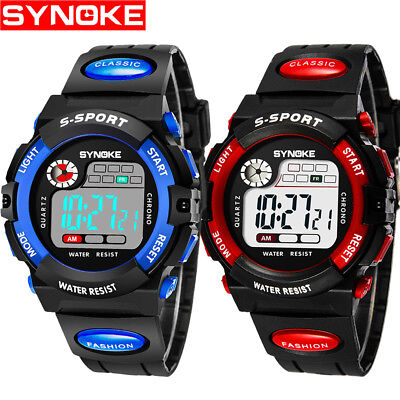 SYNOKE Waterproof Digital Wristwatch LED Alarm Stopwatches For Kids US Best Gift