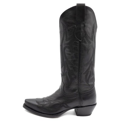 Pre-owned Ferrini Scarlett Embroidery Snip Toe Cowboy Womens Black Dress Boots 8426104