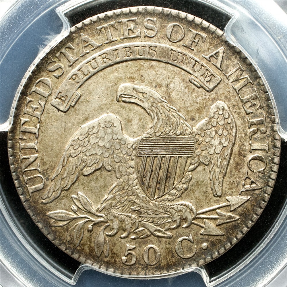1827 Capped Bust Half Dollar, Overton O-105 Variety - PCGS AU53, CAC Approved