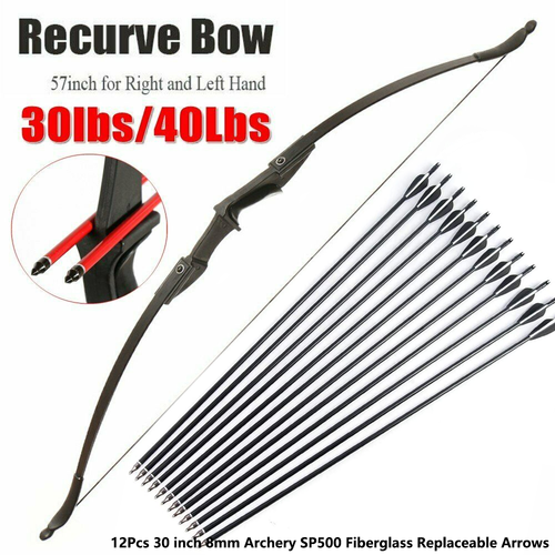 57 inch Takedown Recurve Bow &12Pcs Arrows Set Right Left Hand Archery Hunting