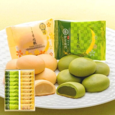 Iyemon Tsukigesho Matcha Manju 2 Flavors 10 Pcs. Each Japanese Sweets Snacks