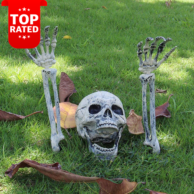 Realistic Skeleton Lawn Stakes Halloween Decorations Spooky Garden Decor
