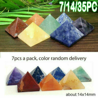 7/14/35Pcs Pyramid Chakra Healing Natural Crystal Spirituality Energy Gemstones