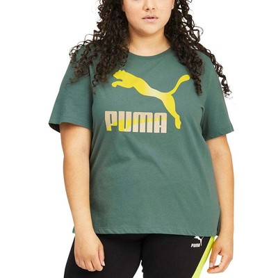 

Футболка Puma Classics Logo с круглым вырезом и коротким рукавом, женские повседневные топы размера  53, Синий