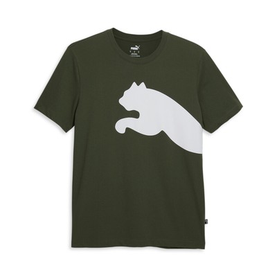 Puma Oversized Logo Футболка с круглым вырезом и короткими рукавами Мужские зеленые повседневные топы 678784