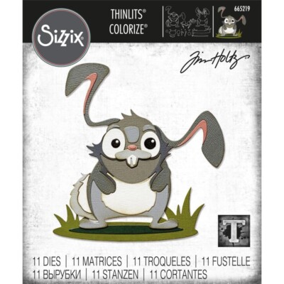 Tim Holtz ''COLORIZE: OLIVER'' Rabbit Sizzix Thinlits Dies 665219 MSRP $25