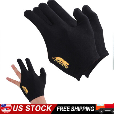 2pcs 3 Fingers Pool Billiard Glove Snooker Cue Professional Left Hand Anti-slip 