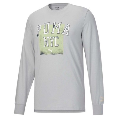 

Футболка Puma Nyc Golden Gloves с круглым вырезом и длинными рукавами, мужские серые повседневные топы 53632, Grey, Puma Nyc Golden Gloves Crew Neck Long Sleeve T-Shirt