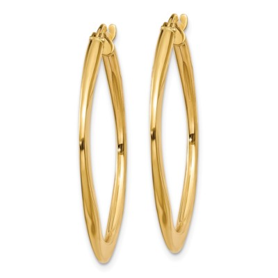 Pre-owned Superdealsforeverything Real 14kt Yellow Gold Tapered Princess Square Hoop Earrings