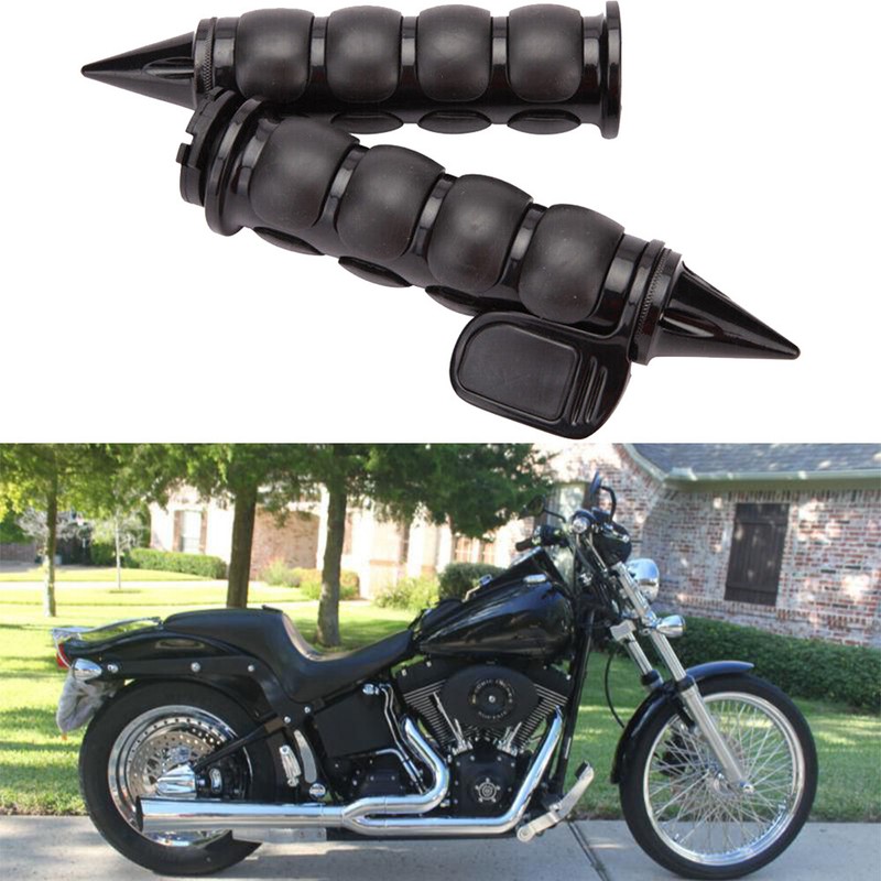 Black Motorcycle Handlebar Hand Grips 1" For Harley Davidson