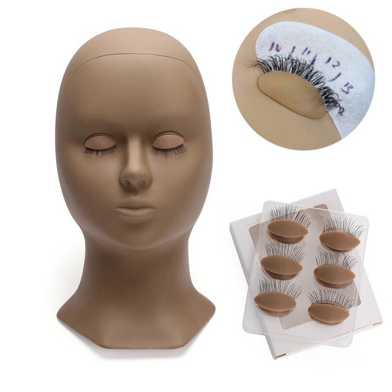 Real Skin Eyelashes Extension Head Mannequin Head With Removable