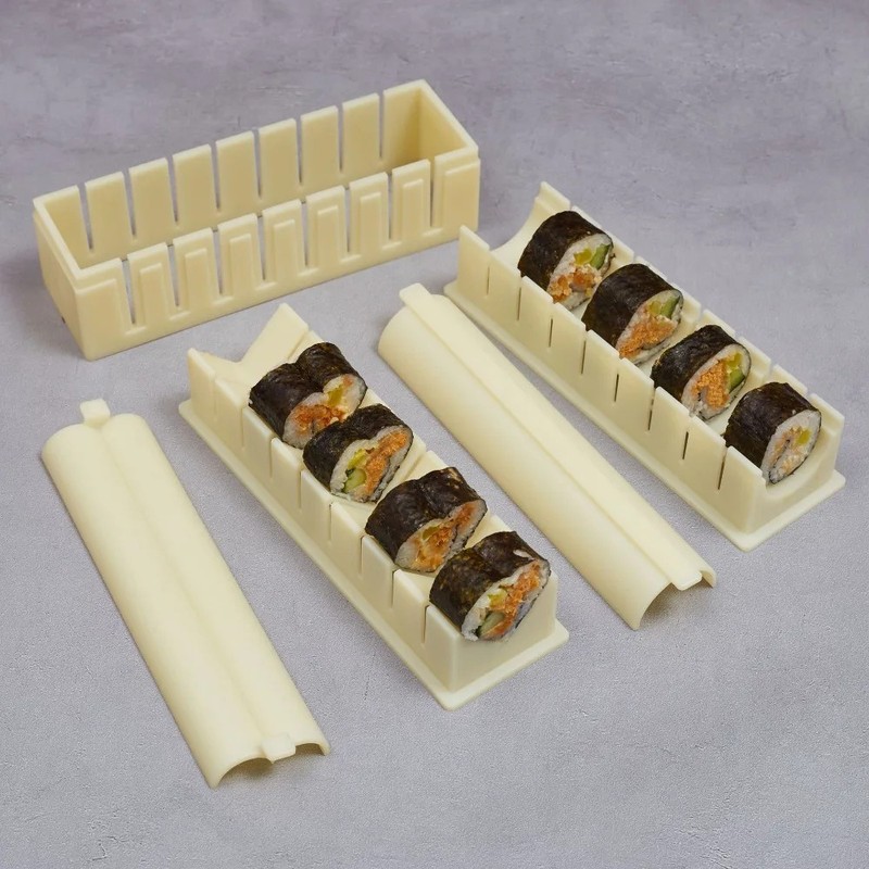 DIY Sushi Maker Making Kit Rice Roller Mold for Beginners Homemade Kitchen Tool