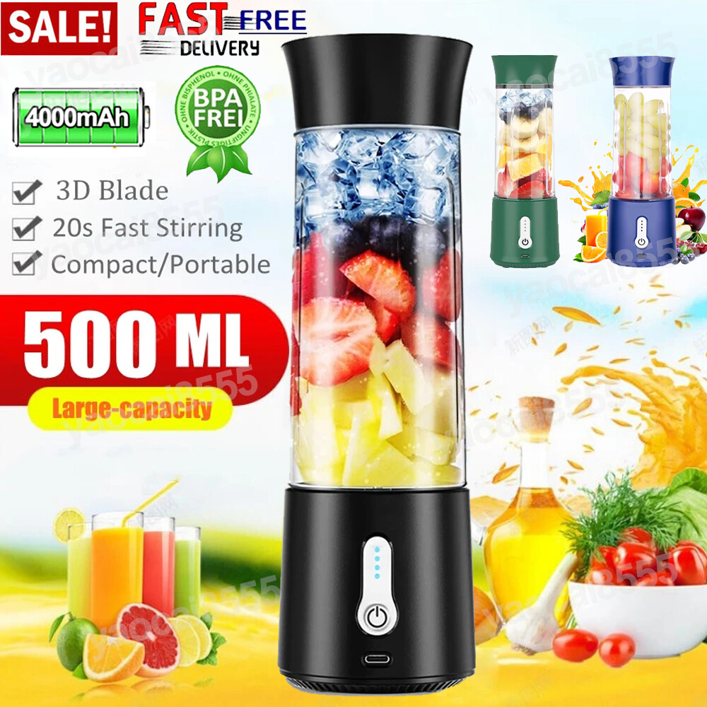 Portable Blender USB Rechargeable Juicer Cup Smoothies Mixer