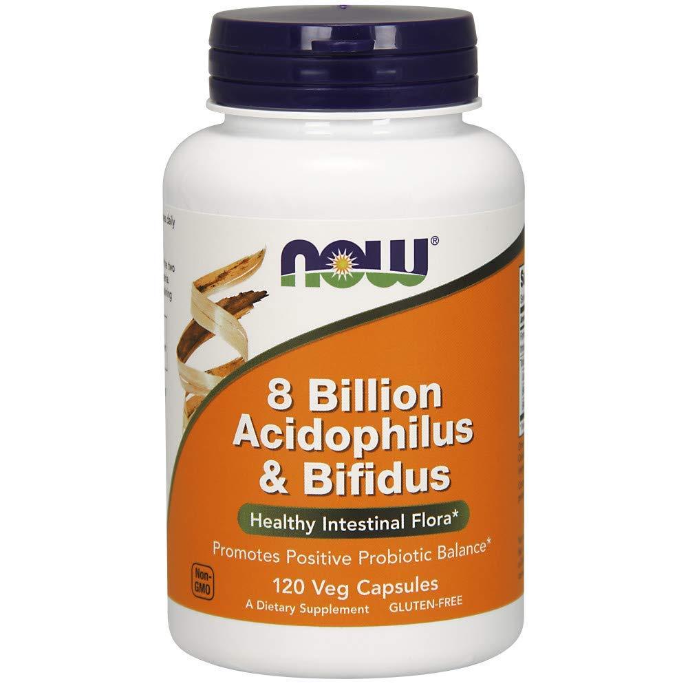 NOW FOODS, 8 BILLION ACIDOPHILUS BIFIDUS, 120 Veg. Kapseln SUPER PREIS