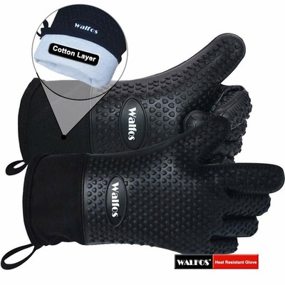 Walfos BBQ Grilling Gloves, Best Versatile Heat Resistant Grill Gloves Silicone