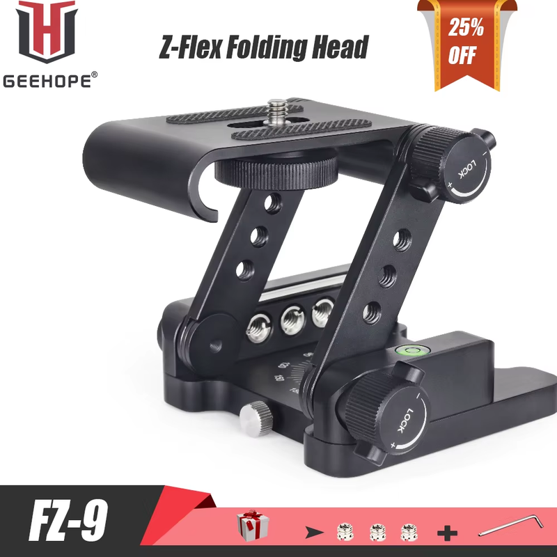 FZ-9 Upgraded Z-Flex Tilt Folding Head for Canon Nikon Sony DSLR Camera Camcorde