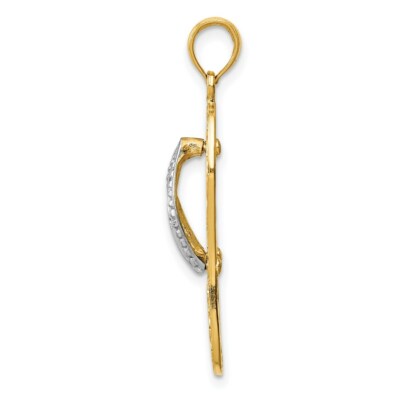 Pre-owned Superdealsforeverything Real 14kt Two-tone Triple Sea Turtle Flip-flop Pendant