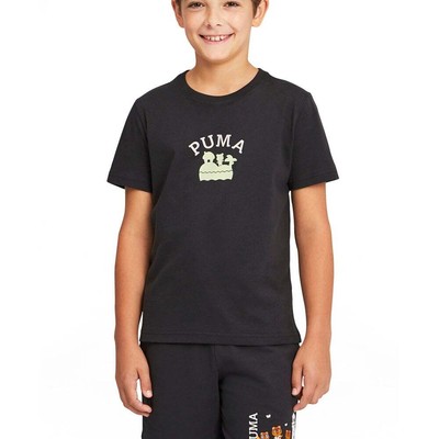 

Футболка Puma X Acnh с круглым вырезом и короткими рукавами для мальчиков, черные повседневные топы для молодежи 533228-2, Черный, Puma X Acnh Crew Neck Short Sleeve T-Shirt Youth