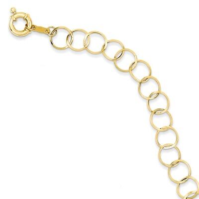 Pre-owned Superdealsforeverything Real 14kt Yellow Gold Circle Chain Chain Bracelet Chain Bracelet; 7.5 Inch