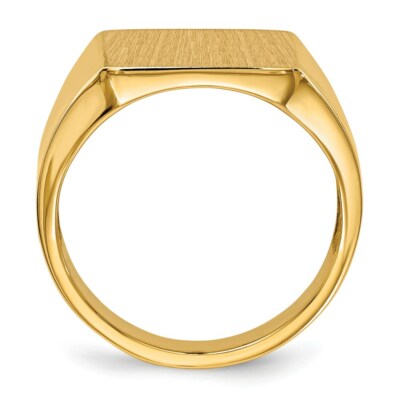 Pre-owned Superdealsforeverything Real 14kt Yellow Gold 15.0x13.5mm Open Back Mens Signet Ring S:10