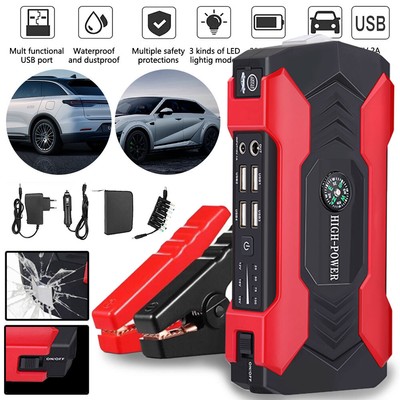 100000mAh 12V Multi-function Emergency Start Power Supply Car Backup Starter USA