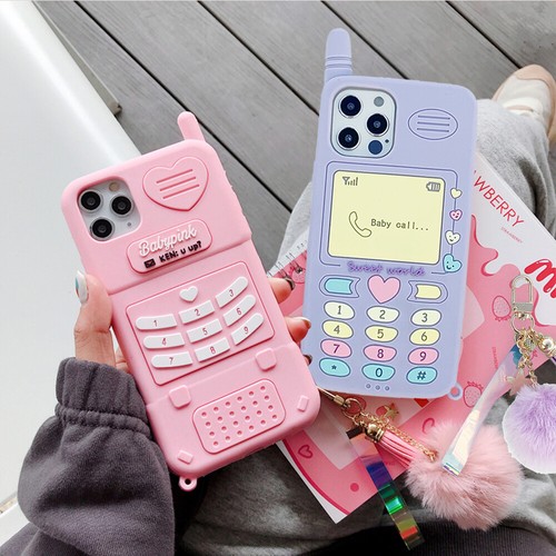 Cute Girl Phone Pendant Silicone Case Cover For Apple iPhone