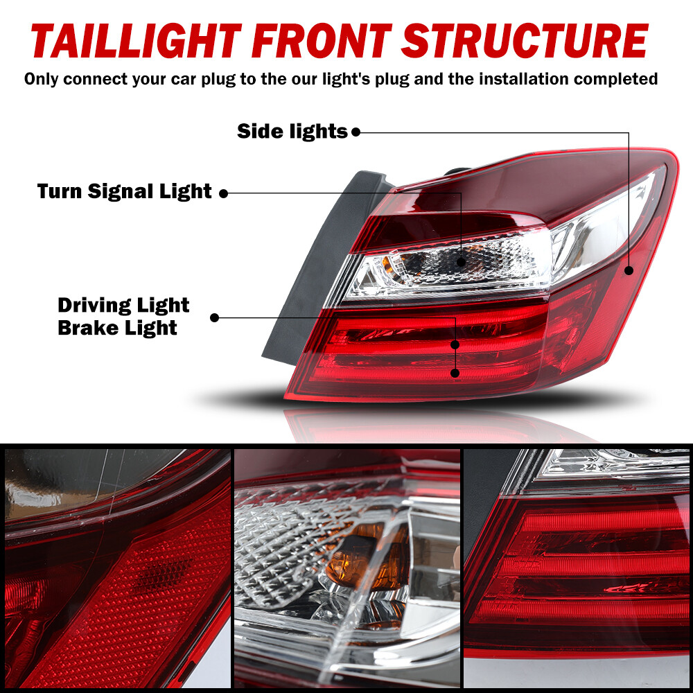 Passenger Side Tail Light Taillight Lamps Outer For Honda Accord 2016-2017 Right